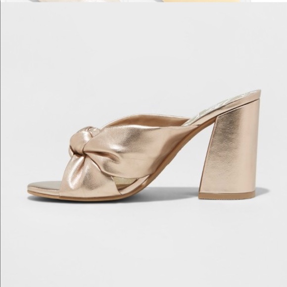 womens gold mules